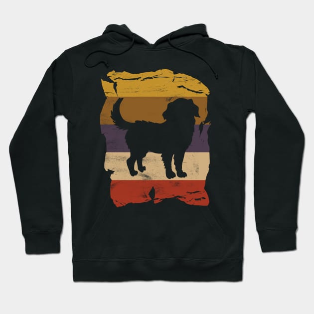 Bernese Mountain Dog Distressed Vintage Retro Silhouette Hoodie by DoggyStyles